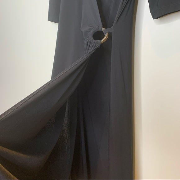 TravelSmith || Faux Wrap Black Pullover Surplice Dress M - Picture 7 of 11